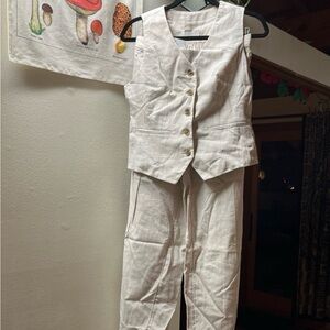 Banana Republic Cream Pantsuit Set